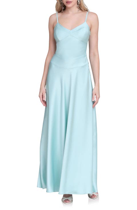 Sleeveless Satin Gown