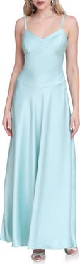 Avec Les Filles Sleeveless Satin Gown