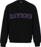 CUCE Women's Cuce Black Baltimore Ravens Chenille Jeweled Sweatshirt