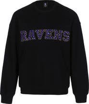 CUCE Women's Cuce Black Baltimore Ravens Chenille Jeweled Sweatshirt