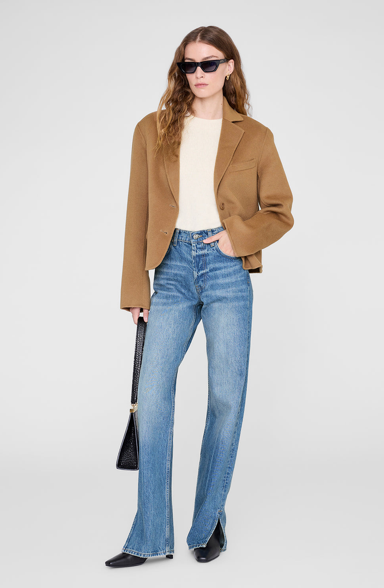 ANINE BING Etienne Blazer, Alternate, color, Camel