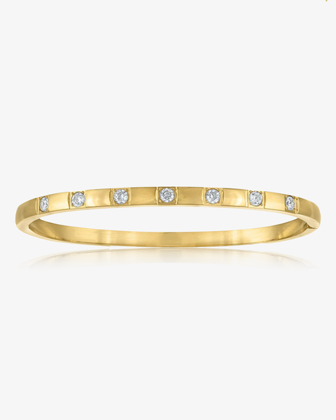 Polished Cubic Zirconia Bangle Bracelet