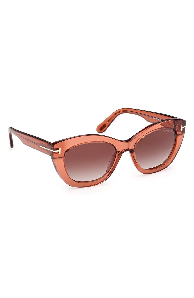 TOM FORD Linda 53mm Butterfly Sunglasses, Alternate, color, Shiny Terracotta/ Brown Lenses