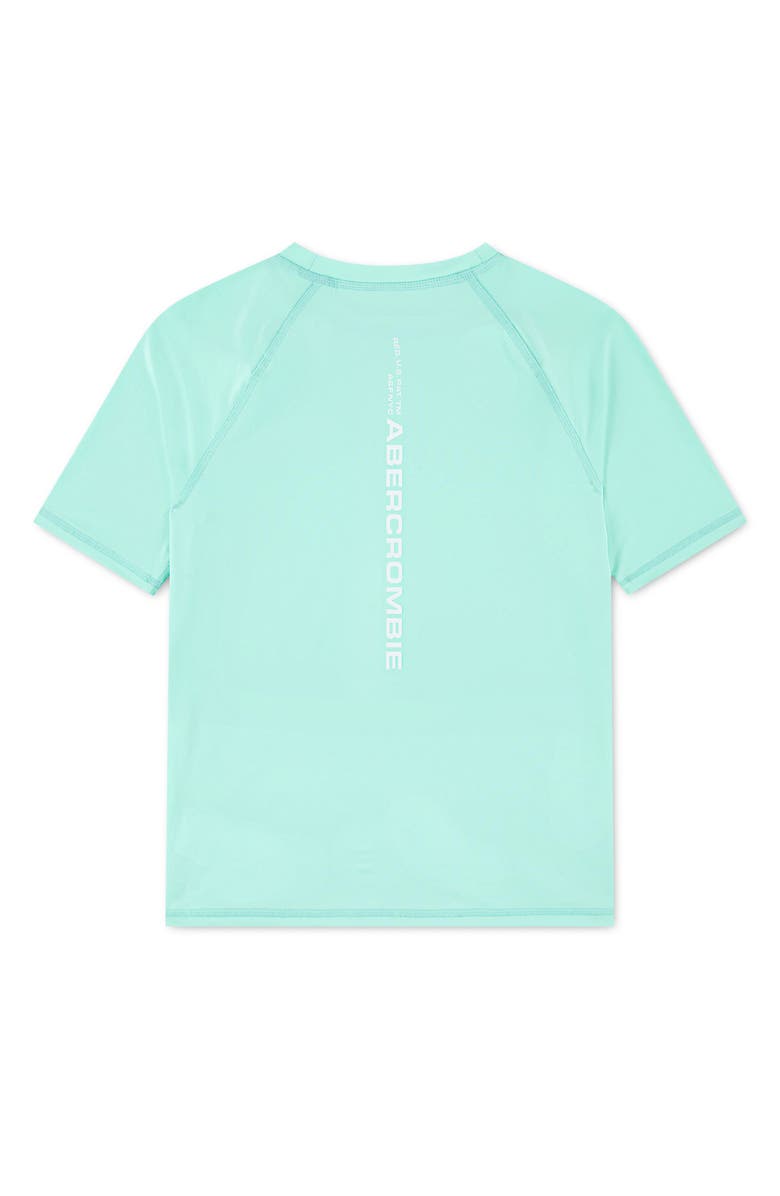 abercrombie kids Kids' Core Short Sleeve Rashguard, Alternate, color, Beach Glass