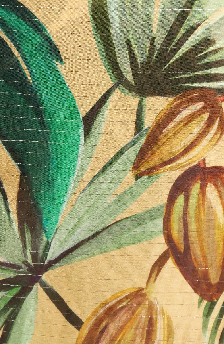 FARM Rio Bananart Metallic Stripe Fringe Trim Cover-Up Skirt, Alternate, color,