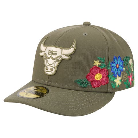 Men's New Era Olive Chicago Bulls Tonal Florals 59FIFTY Fitted Hat