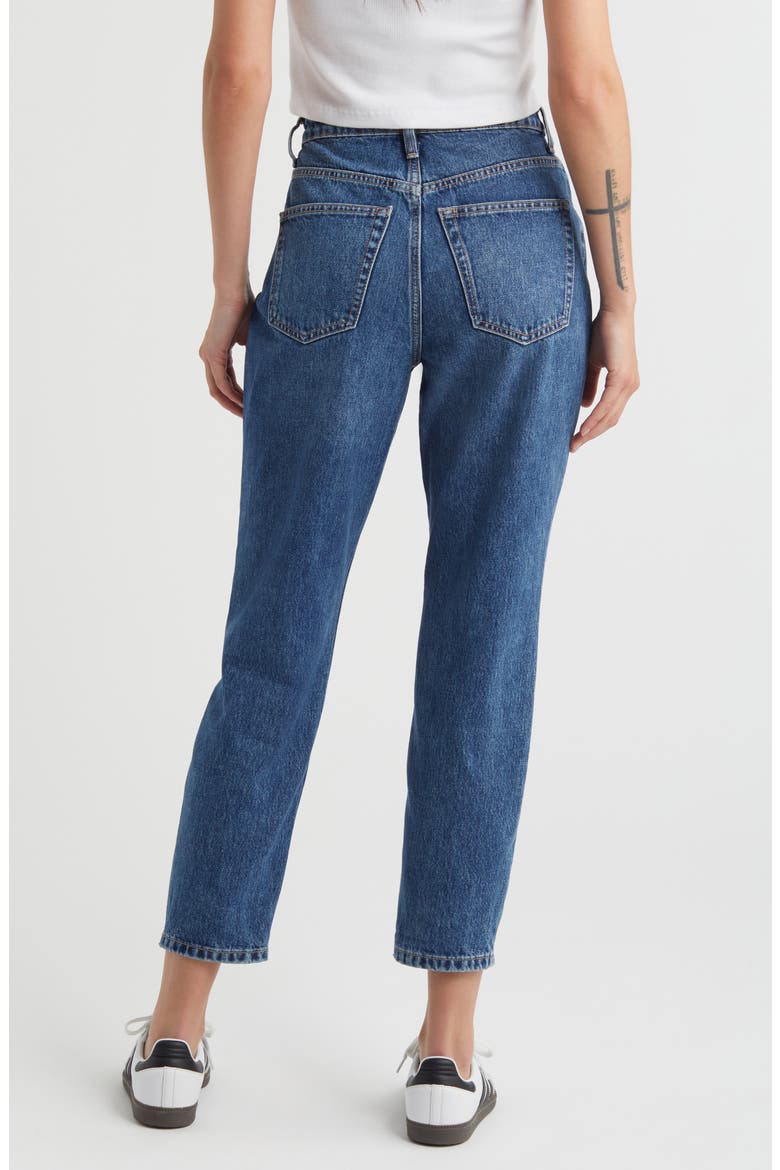 High Waist Tapered Mom Jeans, Alternate, color, MEDIUM BLUE