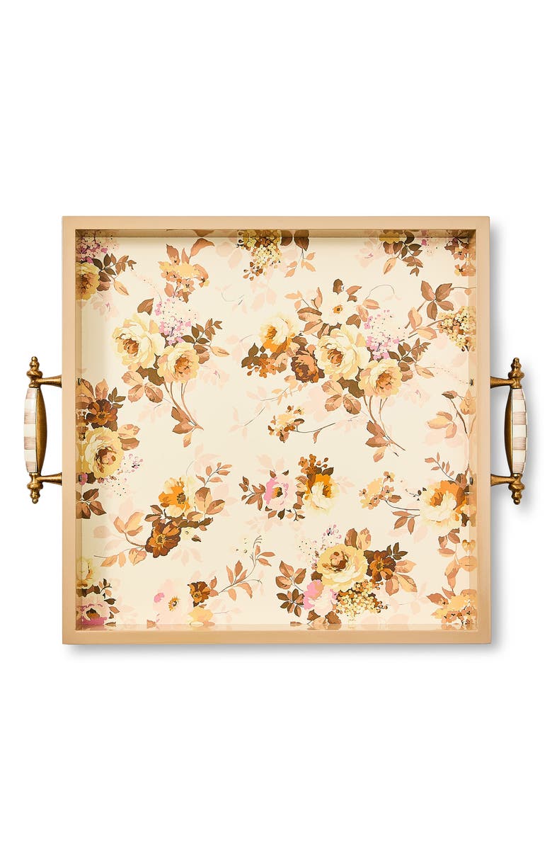 MACKENZIE CHILDS Wild Rose Serving Tray, Alternate, color, White