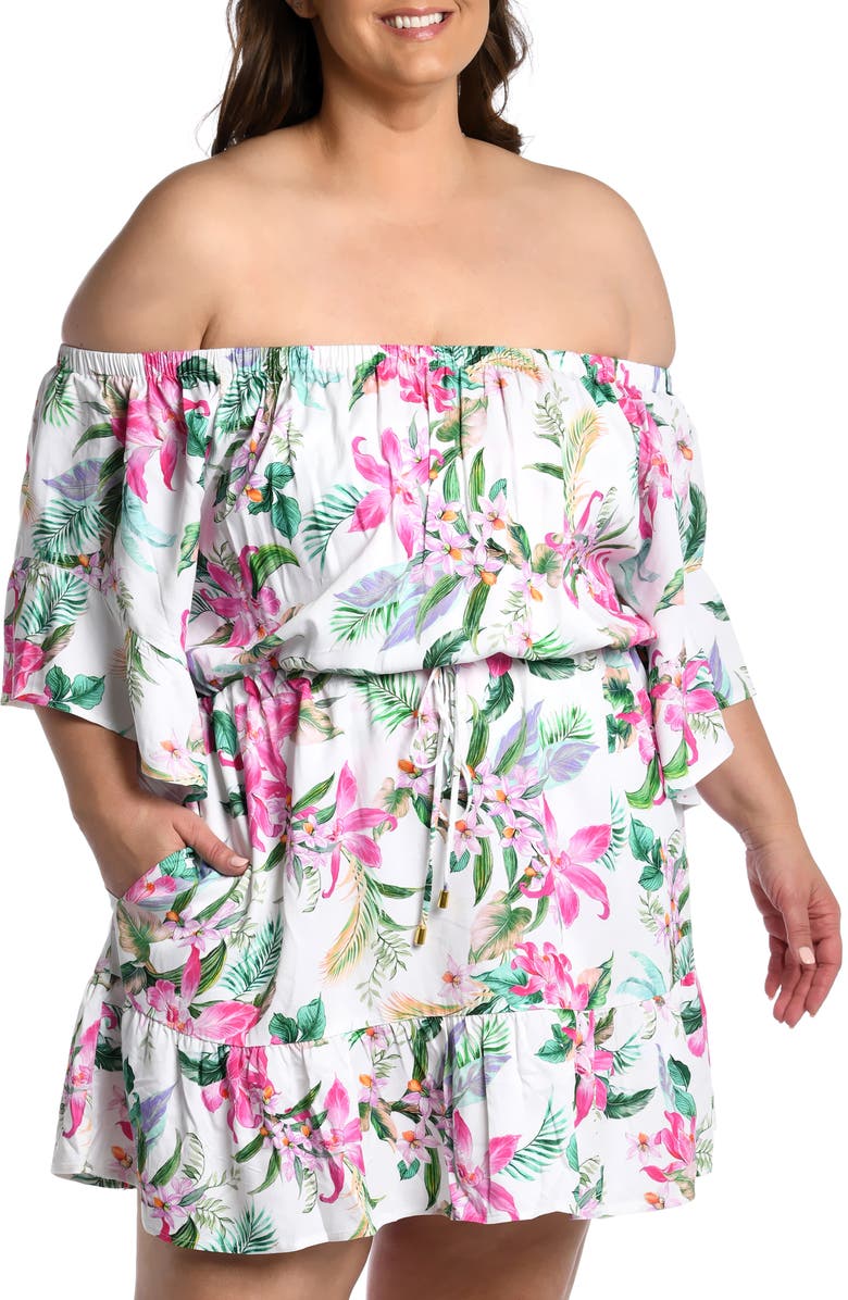 La Blanca Mystic Tiered Cover-Up Dress, Alternate, color, 