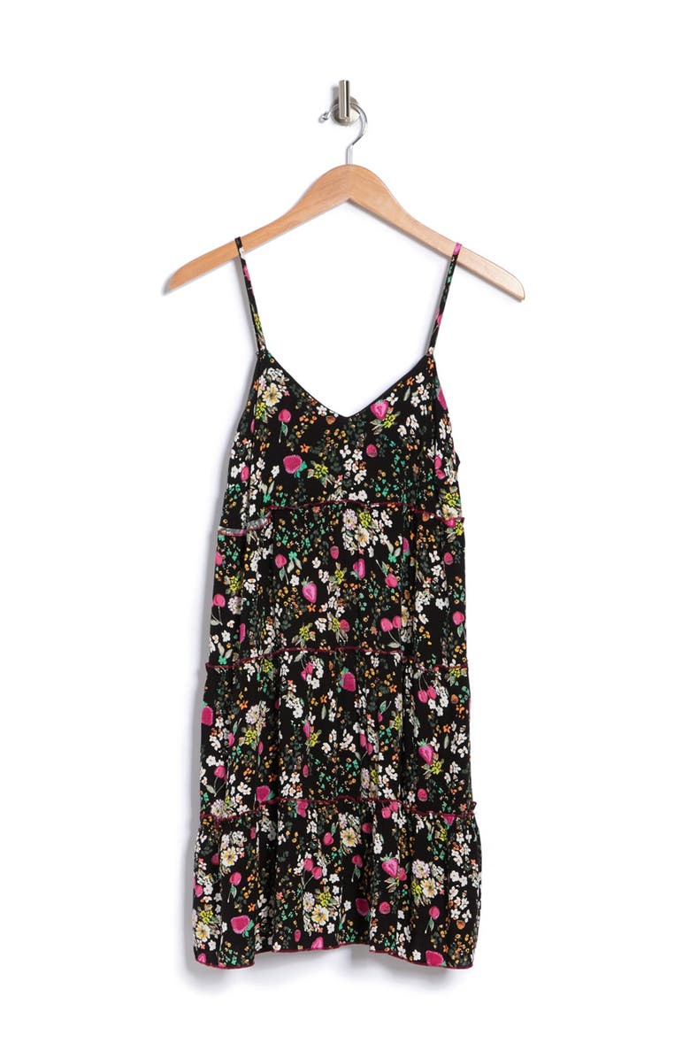 Love, Fire Floral Tiered Babydoll Mini Dress, Alternate, color, 