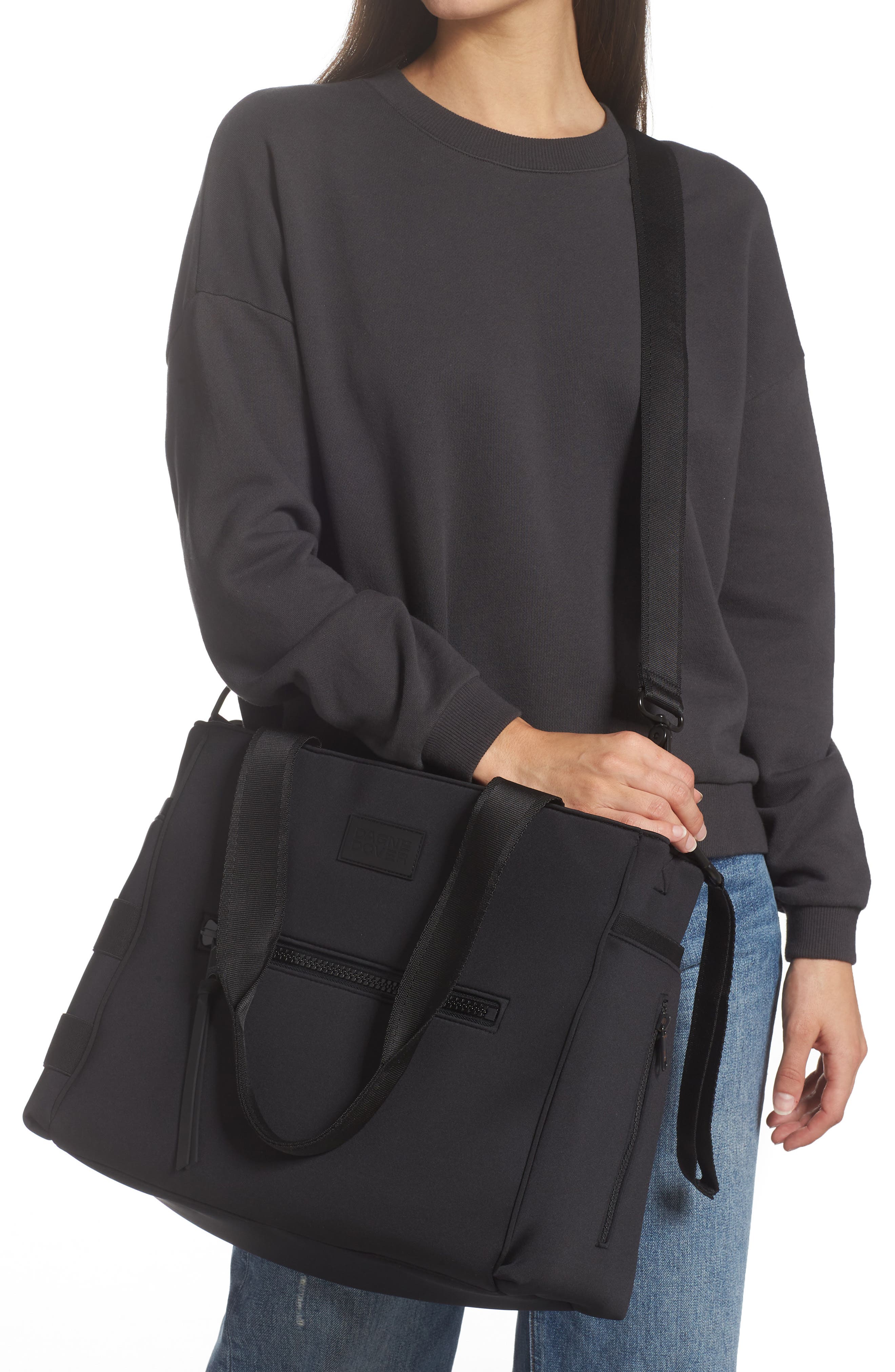 Dagne Dover Large Wade Diaper Tote, Alternate, color, Onyx