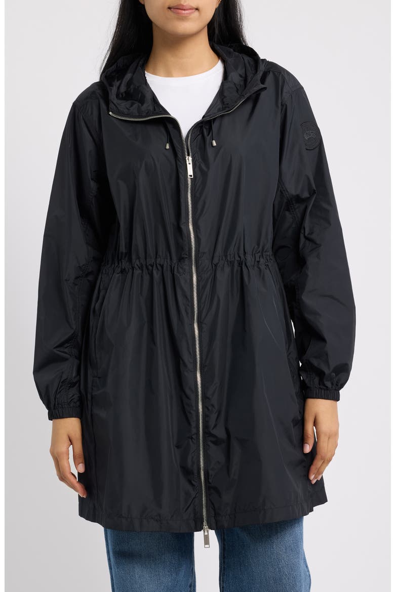 Lume Hooded Nylon Jacket, Alternate, color, BLACK