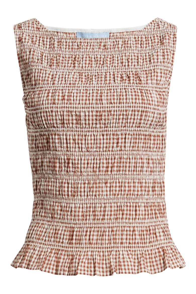 The Phoebe Cotton Gingham Nap Top, Alternate, color, RUST GINGHAM