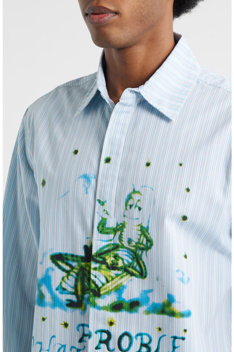 What Problem Button-Up Shirt, Alternate, color, BLUE
