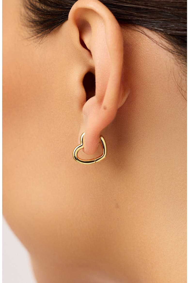 Heart Earrings - Daryl, Alternate, color, Gold