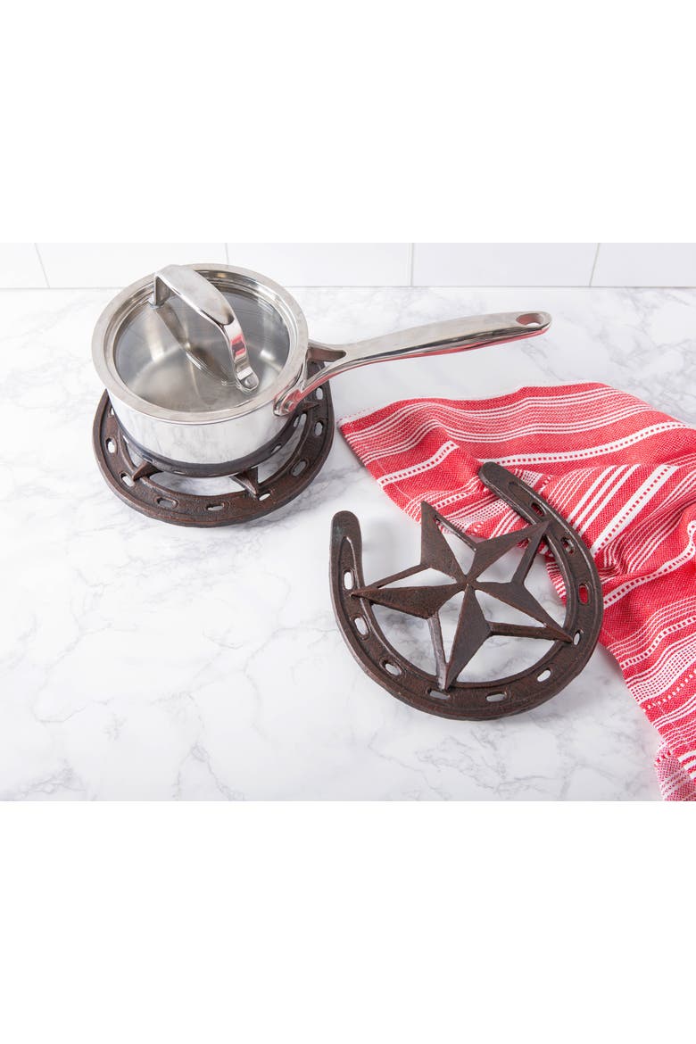 Western Star Trivet Set/2, Alternate, color, Iron