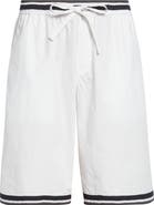 Dolce&Gabbana Majolica Print Cotton Poplin Drawstring Shorts