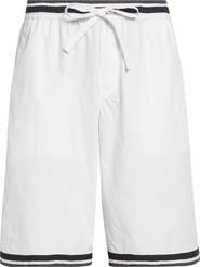 Dolce&Gabbana Majolica Print Cotton Poplin Drawstring Shorts