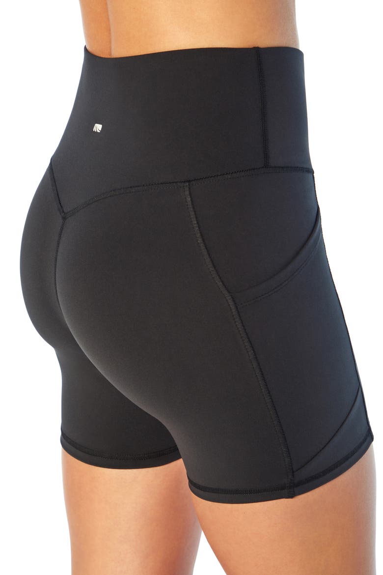 Linnette High Waist Control Shorts, Alternate, color, BLACK