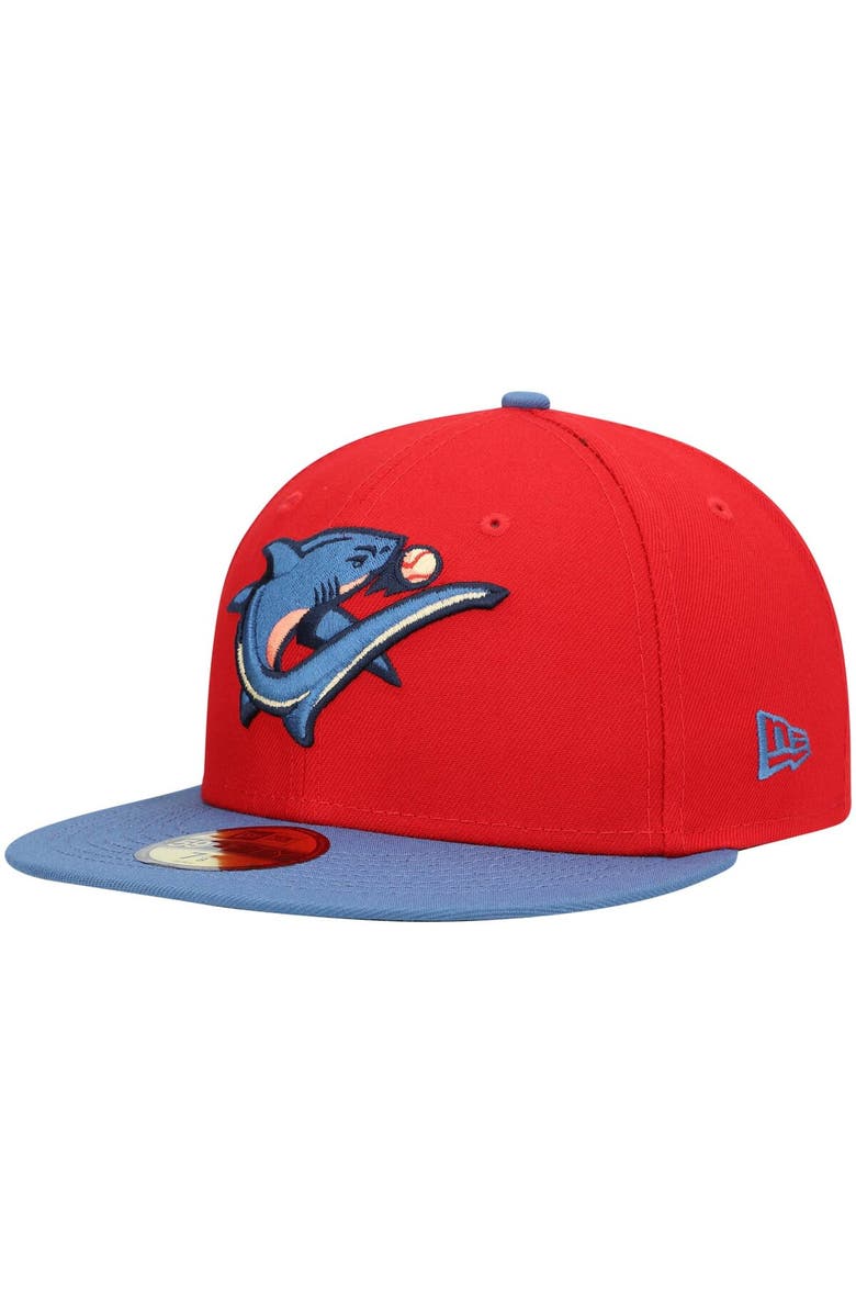 New Era Men's New Era Red Clearwater Threshers Road Authentic Collection 59FIFTY Fitted Hat, Main, color, 