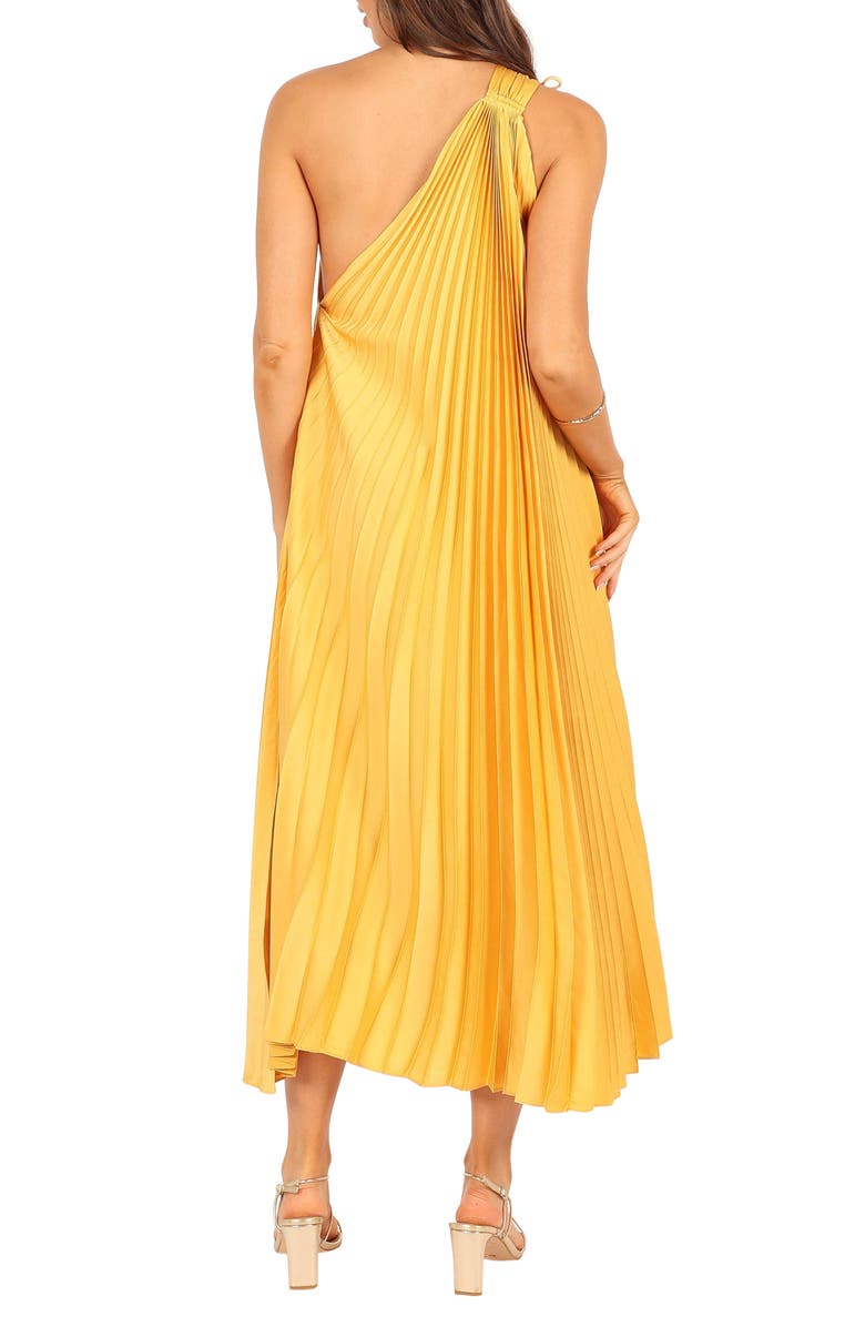 Petal & Pup Cali Pleated One-Shoulder Maxi Dress, Alternate, color, Saffron
