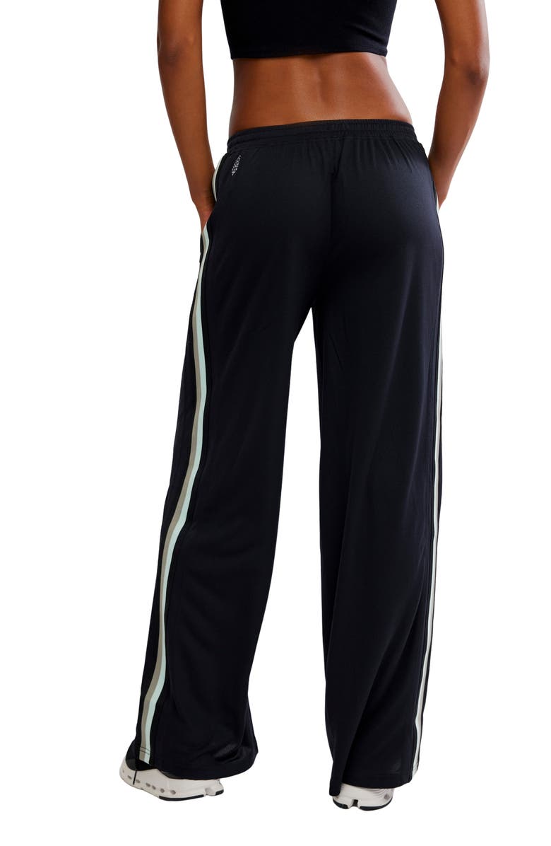 Free People One on One Side Stripe Mesh Drawstring Pants, Alternate, color, Black Combo