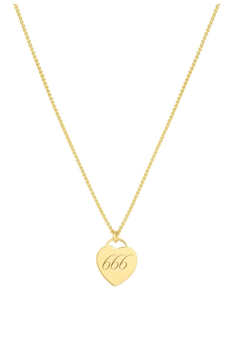 Set & Stones Alice Angel Numbers Necklace, Main, color, Gold / 666