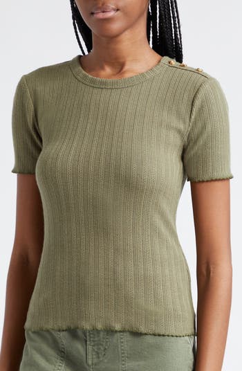 Veronica Beard Draya Open Stitch Knit T-Shirt Nordstromrack
