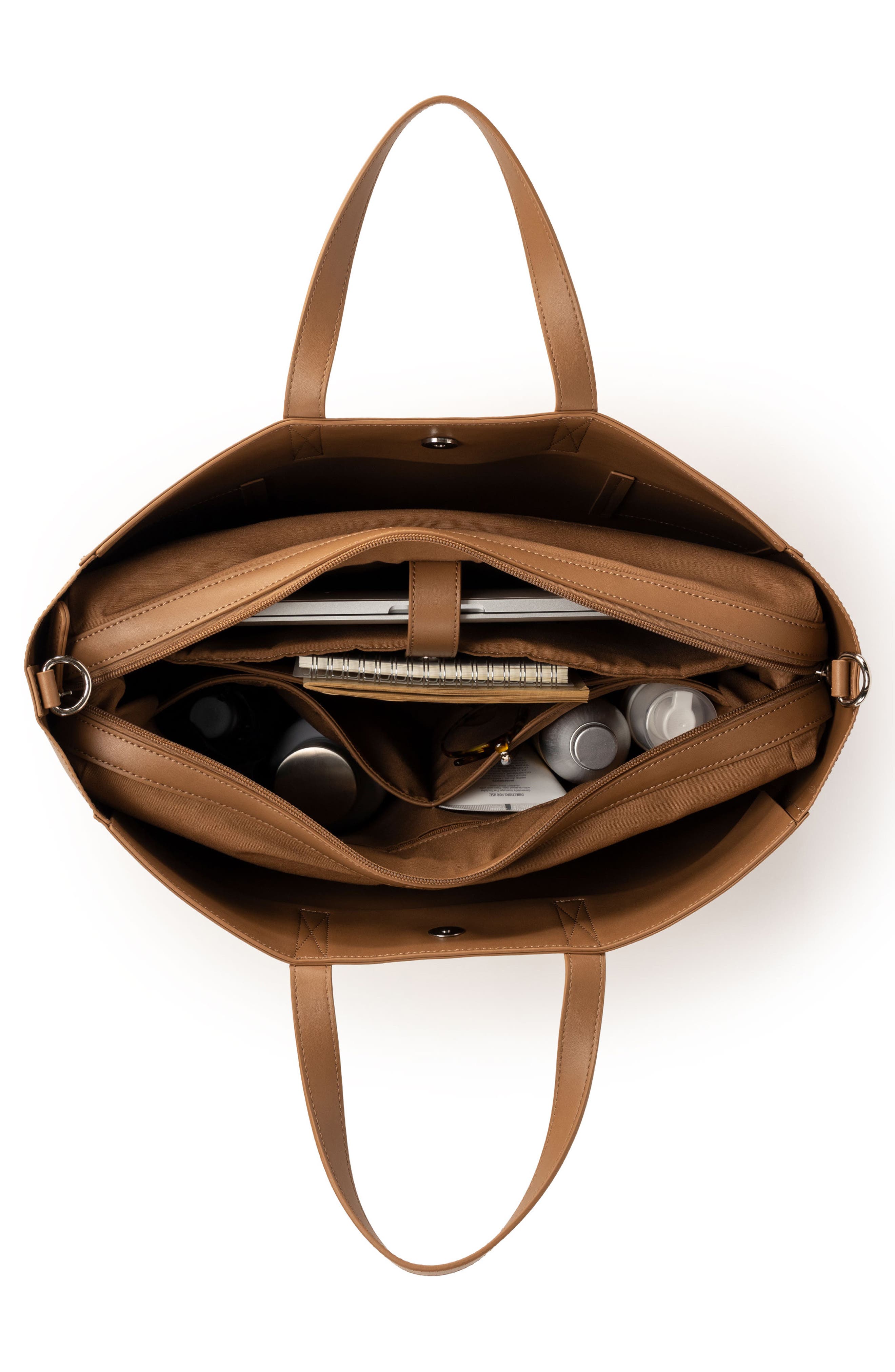 Haven Faux Leather 15-Inch Laptop Tote, Alternate, color, TOFFEE