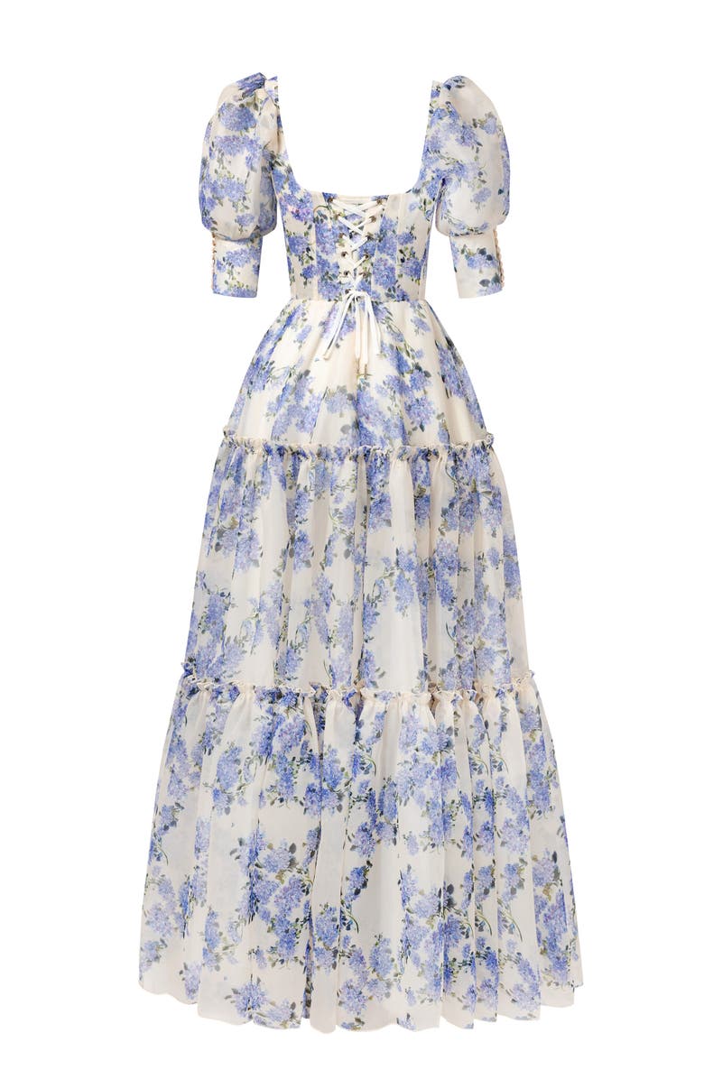 Milla Hydrangea Feminine Voluminous Sheer Sleeves Dress, Alternate, color, Hydrangea