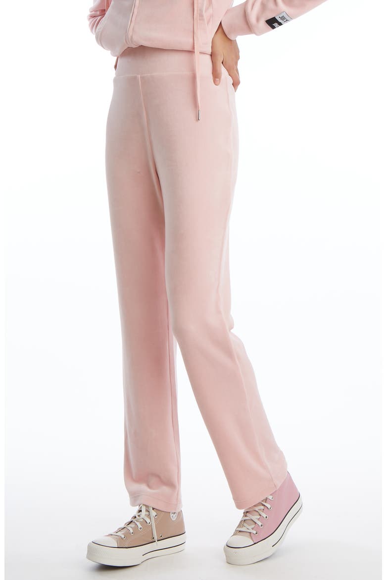 Velour Track Pants, Alternate, color, CHARMING PINK