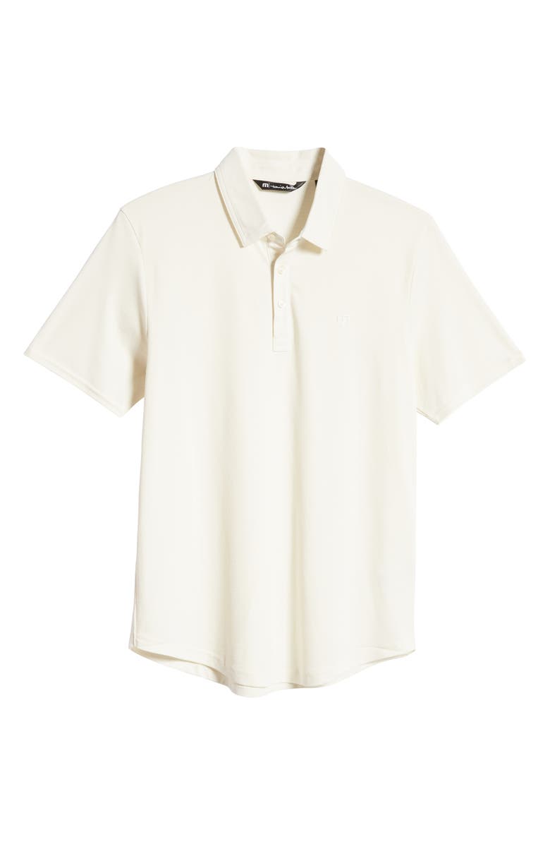 TravisMathew A Class Stripe Pima Cotton Blend Polo, Alternate, color, Heather White