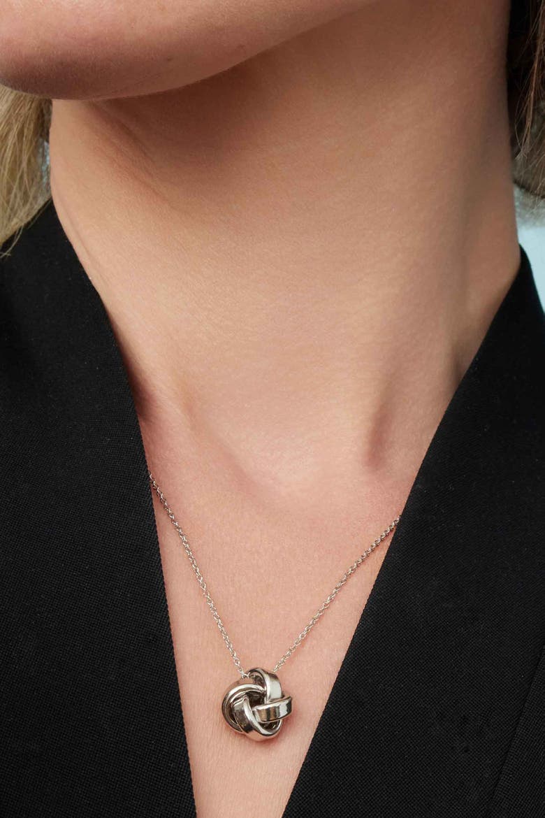 Sterling Silver Eternal Knot Pendant Necklace, Alternate, color, Silver