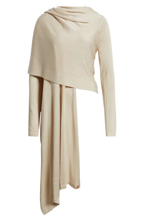 Dai Moda Cat Wrap Sweater Shawl In Nude