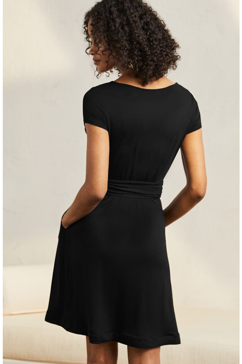 Amelie Print Jersey Dress, Alternate, color, BLACK