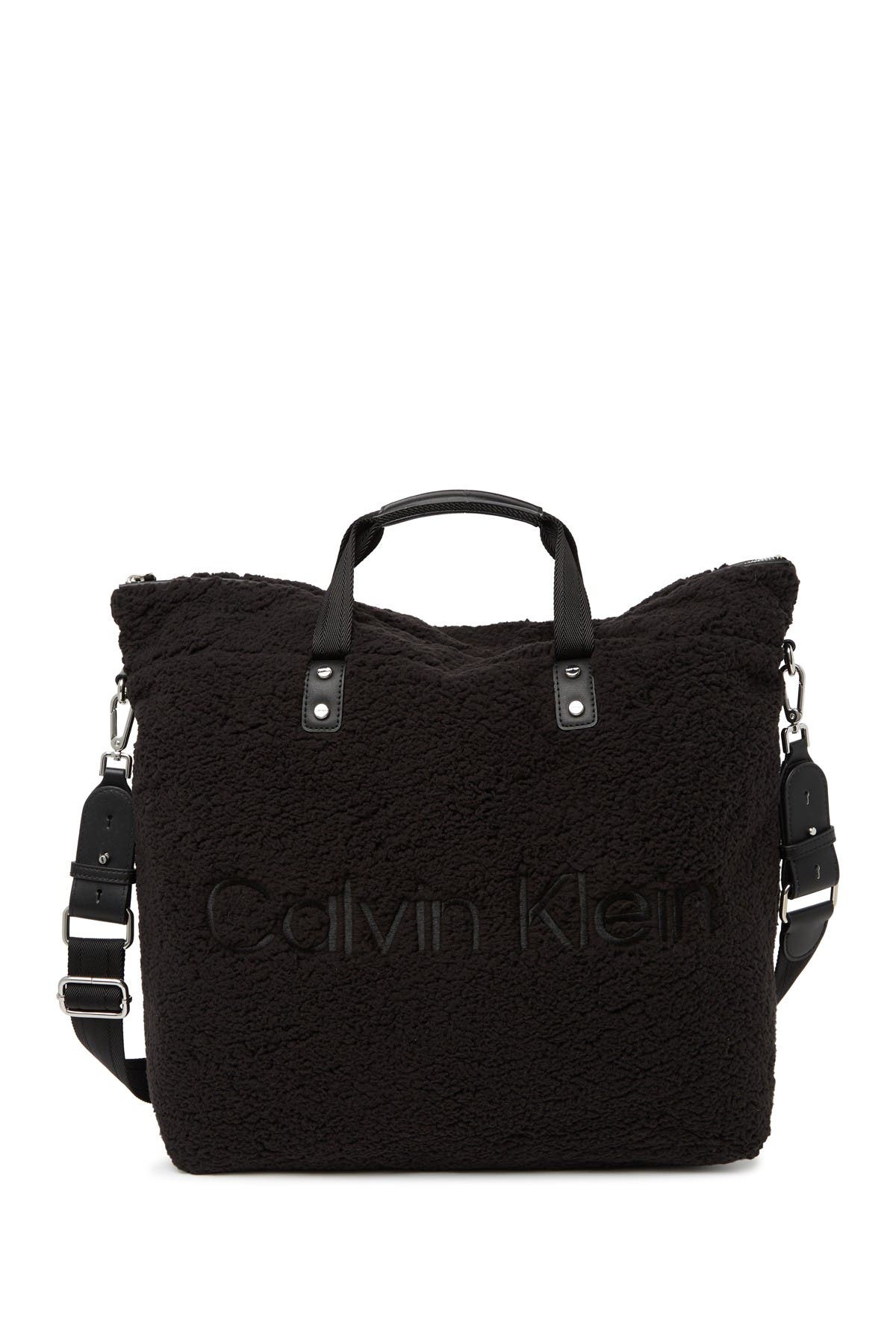 Calvin Klein Elise Faux Fur Tote, Main, color, 