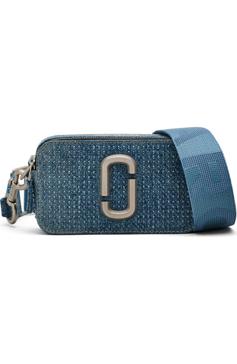 Marc Jacobs The Crystal Denim Snapshot Crossbody Bag, Main, color,