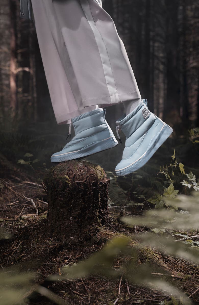 SOREL Out N About IV Puffy Lace-Up Waterproof Boot, Alternate, color, Arctic Sea/ Chalk