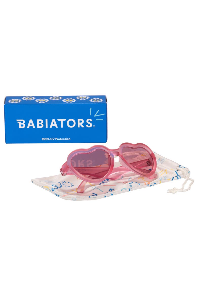 Kids' Mirrored Heart Shaped Sunglasses, Alternate, color, FUCHSIA
