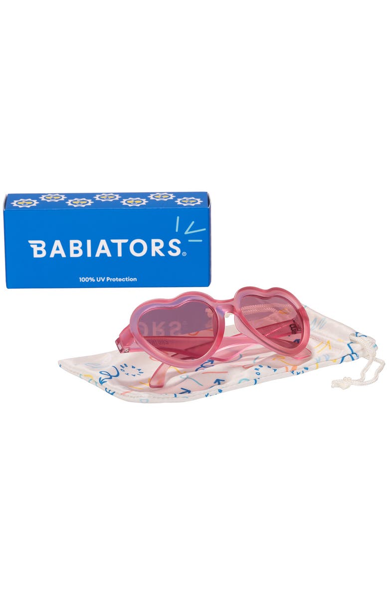 Babiators Kids
 Mirrored Heart Shaped Sunglasses, Alternate, color, Fuchsia
