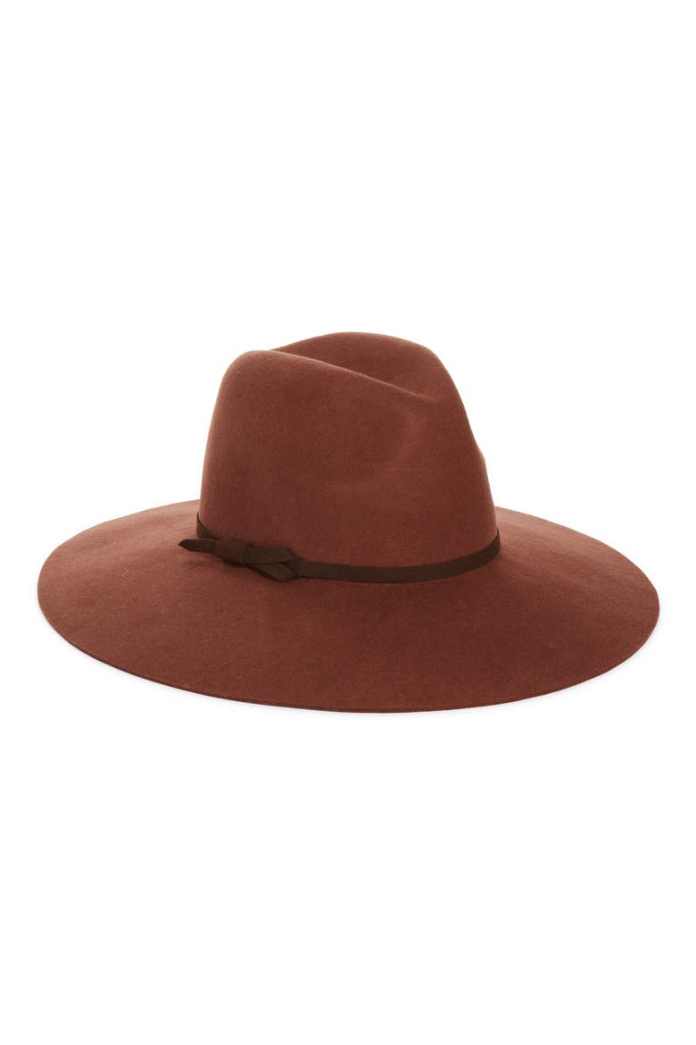 Wide Brim Wool Felt Panama, Main, color, BROWN COMBO