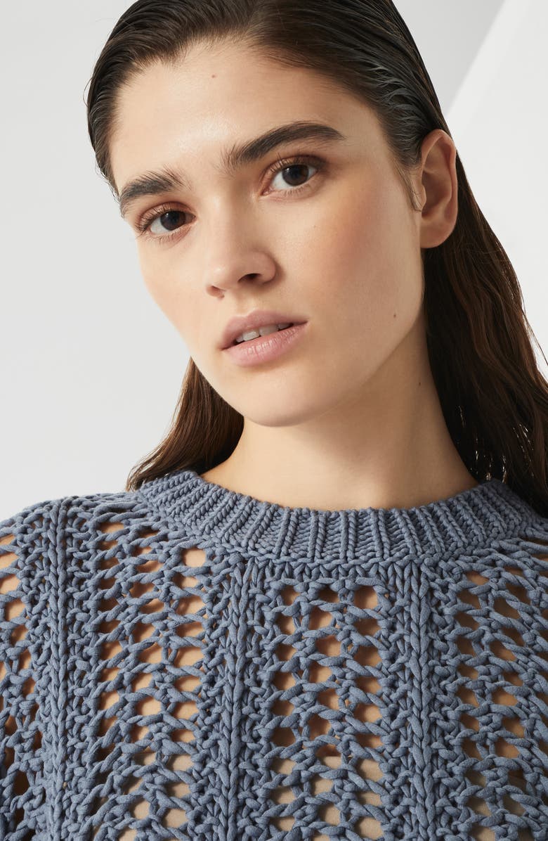Brunello Cucinelli Ribbed Net sweater, Alternate, color, 