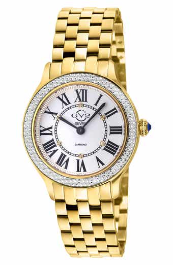 GEVRIL Milan Diamond Dial Swiss Quartz Bracelet Watch, 32mm - 0.03ct.