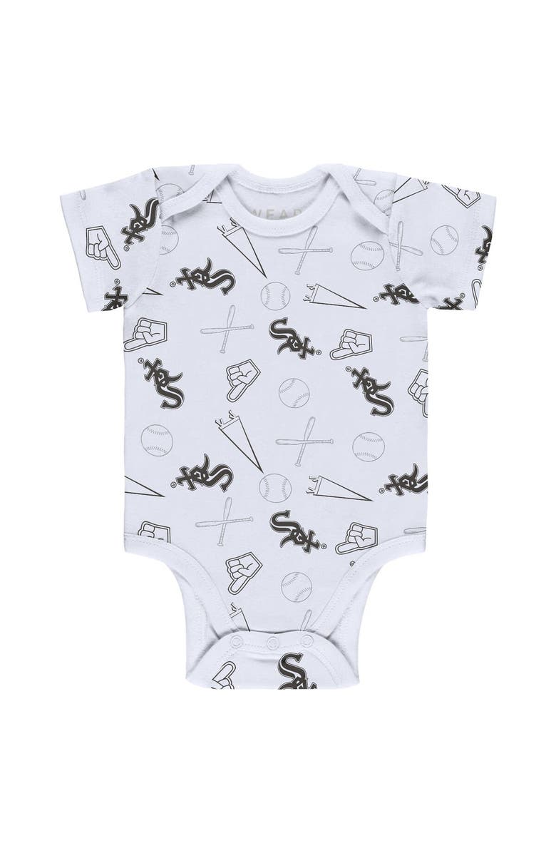 WEAR by Erin Andrews Newborn & Infant WEAR by Erin Andrews Gray/White/Black Chicago White Sox Three-Piece Turn Me Around Bodysuits & Pants Set, Alternate, color, 