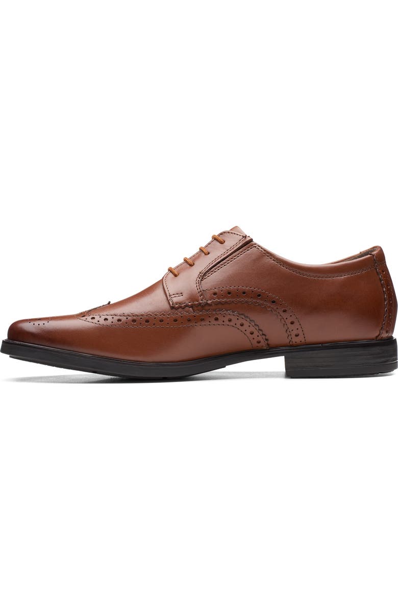Clarks<sup>®</sup> Howard Wingtip Oxford, Alternate, color, Dark Tan Lea