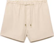 MANGO Drawstring Waist Line Blend Shorts