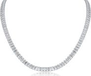 CZ by Kenneth Jay Lane Emerald-Cut Cubic Zirconia Tennis Necklace