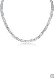CZ by Kenneth Jay Lane Emerald-Cut Cubic Zirconia Tennis Necklace