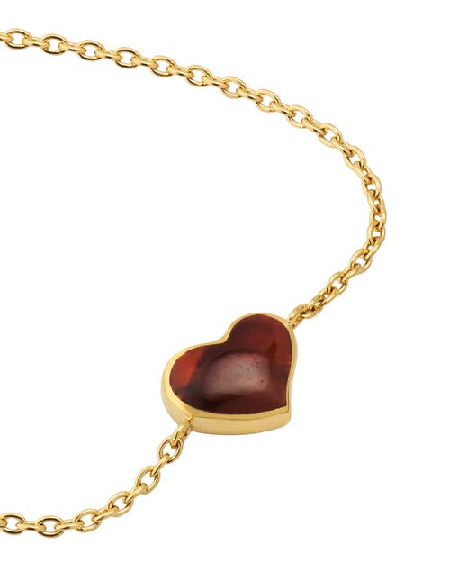 Jan Leslie Heart Bracelet Set In Sterling Silver With 18k Gold Overlay In Red