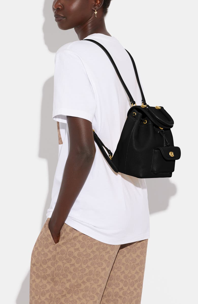 COACH Riya Soft Pebble Leather Backpack, Alternate, color,